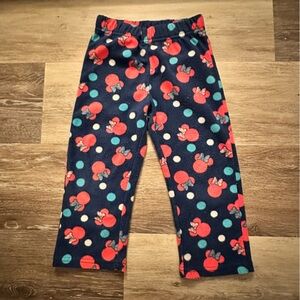 Girls Navy Minnie Mouse Fleece Pants with Red & Teal Dots